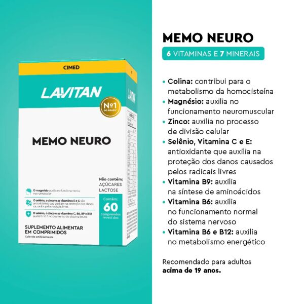 LAVITAN MEMO NEURO COM 60 COMPRIMIDOS - Image 2