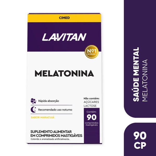 LAVITAN MELATONINA COM 90 COMPRIMIDOS MASTIGAVEIS SABOR MARACUJA