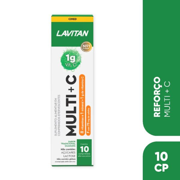 LAVITAN MULTI+C  1G EFERVESCENTE SABOR GUARANA COM 10 COMPRIMIDOS