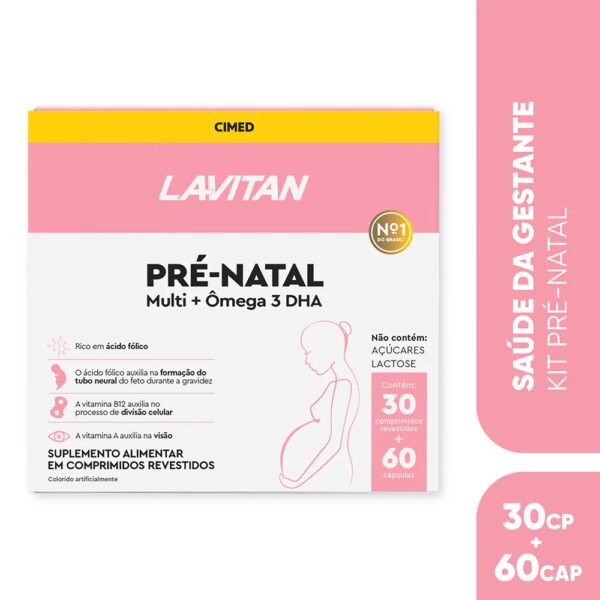 KIT LAVITAN PRÉ-NATAL COM 30 COMPRIMIDOS + OMEGA COM 60 CAPSULAS