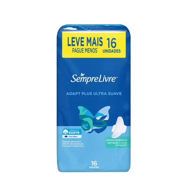 ABSORVENTE SEMPRE LIVRE ADAPT PLUS SUAVE COM ABAS COM 16UN