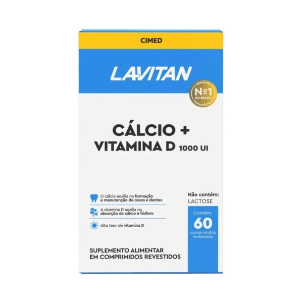 LAVITAN CALCIO + VITAMINA D 1000 UI COM 60 COMPRIMIDOS