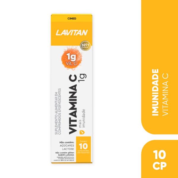 LAVITAN VITAMINA C 1G EFERVESCENTE SABOR LARANJA COM 10 COMPRIMIDOS